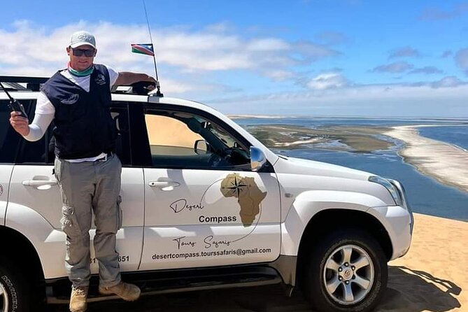 Sandwich Harbour 4x4 Tours at Walvisbay, Namibia - Walvis Bay Lagoon and the flamingo stop